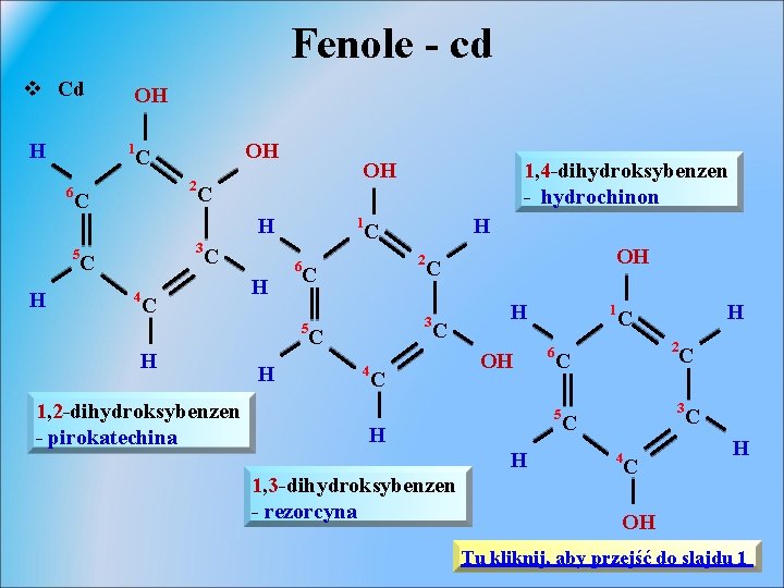 Fenole - cd v Cd H OH 1 6 OH C 2 C OH