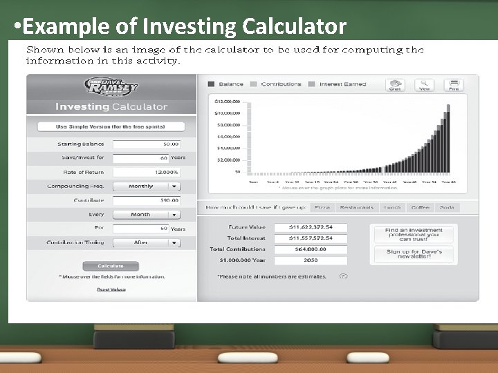  • Example of Investing Calculator 