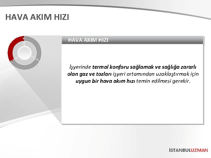 HAVA AKIM HIZI İşyerinde termal konforu sağlamak ve sağlığa zararlı olan gaz ve tozları