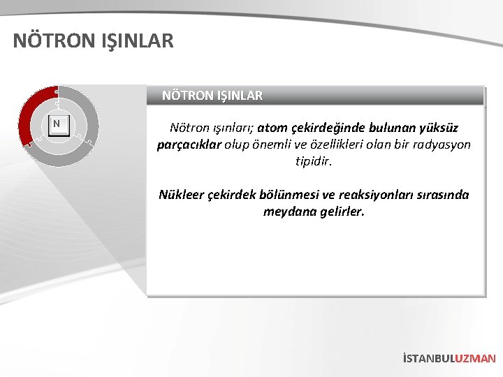 NÖTRON IŞINLAR Nötron ışınları; atom çekirdeğinde bulunan yüksüz parçacıklar olup önemli ve özellikleri olan