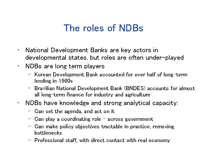 National Development Banks in Sustainable Financing addressing market