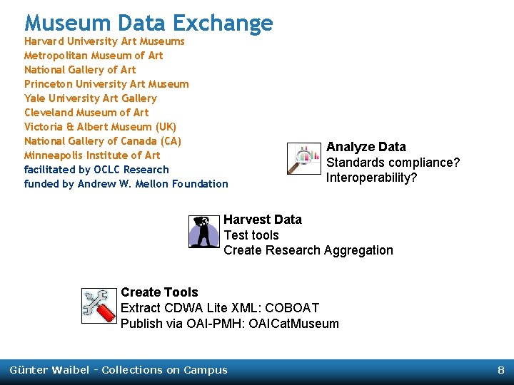 Museum Data Exchange Harvard University Art Museums Metropolitan Museum of Art National Gallery of