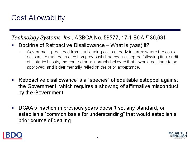 Cost Allowability Technology Systems, Inc. , ASBCA No. 59577, 17 -1 BCA ¶ 36,
