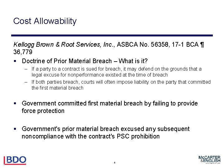 Cost Allowability Kellogg Brown & Root Services, Inc. , ASBCA No. 56358, 17 -1