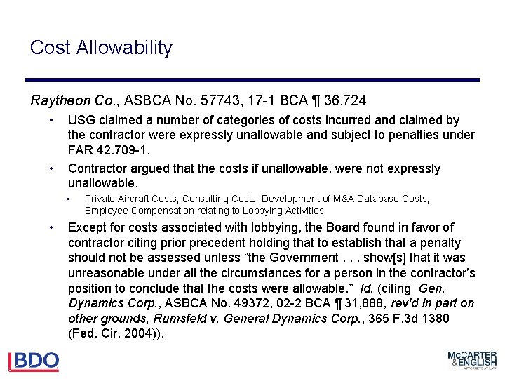 Cost Allowability Raytheon Co. , ASBCA No. 57743, 17 -1 BCA ¶ 36, 724