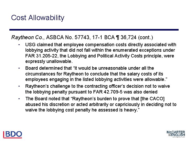 Cost Allowability Raytheon Co. , ASBCA No. 57743, 17 -1 BCA ¶ 36, 724