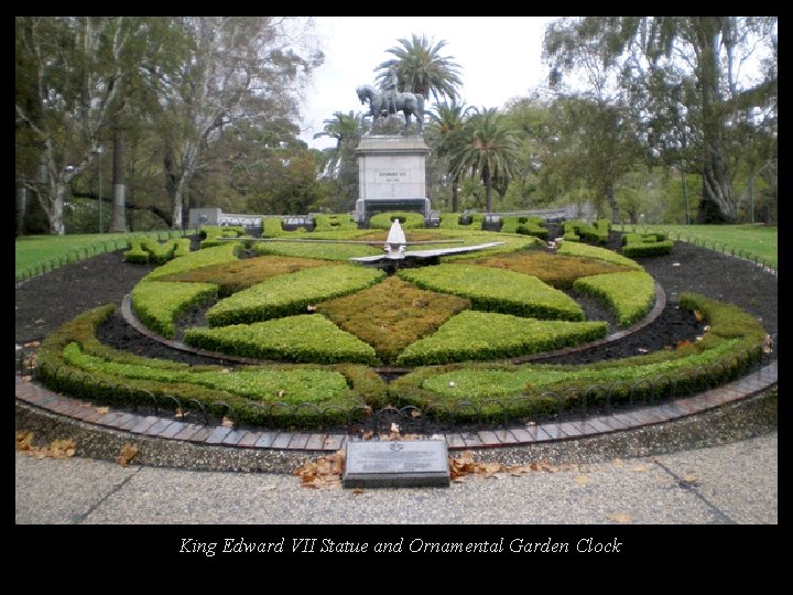 King Edward VII Statue and Ornamental Garden Clock 