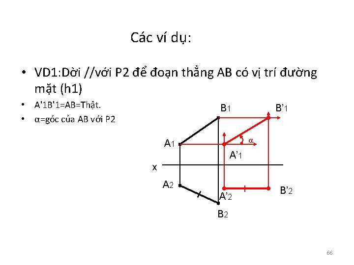 Các ví dụ: • VD 1: Dời //với P 2 để đoạn thẳng AB