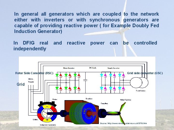 In general all generators which are coupled to the network either with inverters or