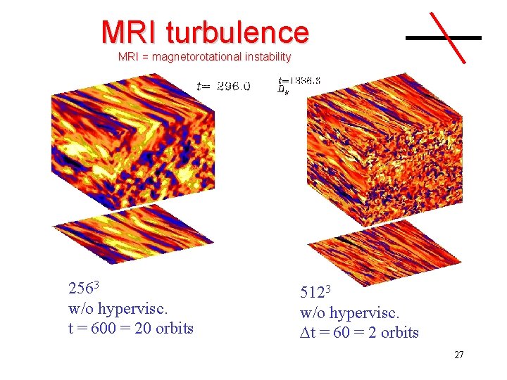 MRI turbulence MRI = magnetorotational instability 2563 w/o hypervisc. t = 600 = 20