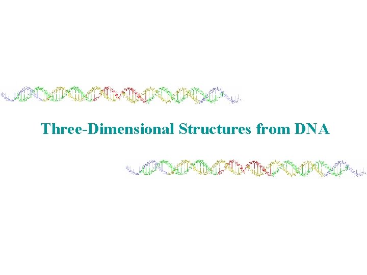 Three-Dimensional Structures from DNA 