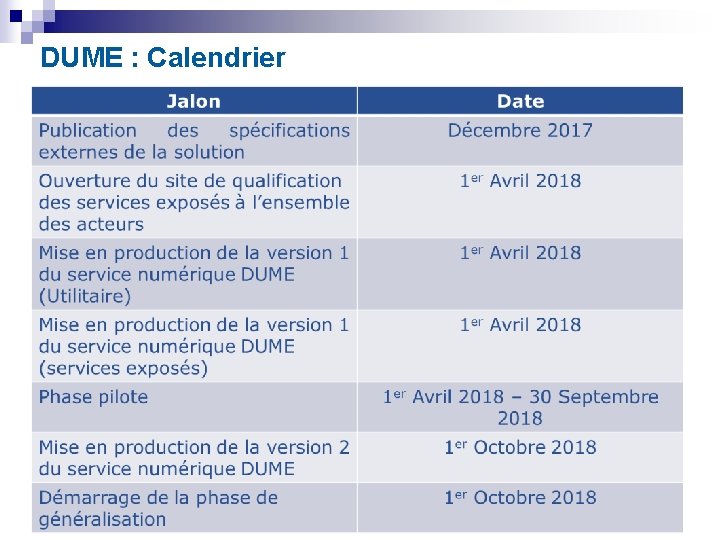 DUME : Calendrier 16 