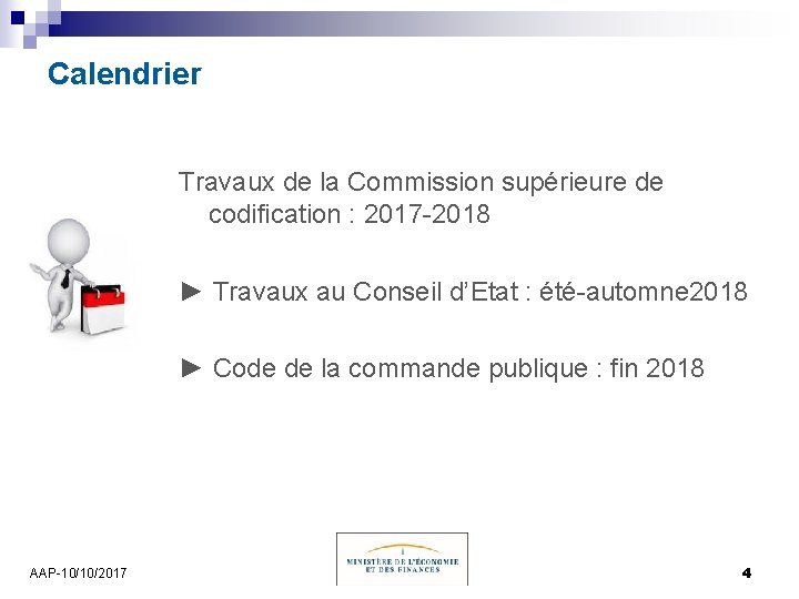 Calendrier Travaux de la Commission supérieure de codification : 2017 -2018 ► Travaux au