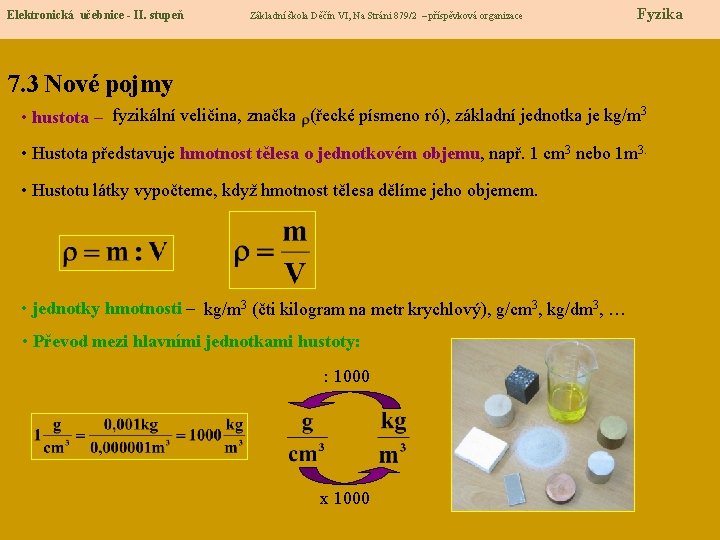 Elektronická učebnice - II. stupeň Základní škola Děčín VI, Na Stráni 879/2 – příspěvková