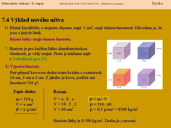 Elektronická učebnice - II. stupeň Základní škola Děčín VI, Na Stráni 879/2 – příspěvková