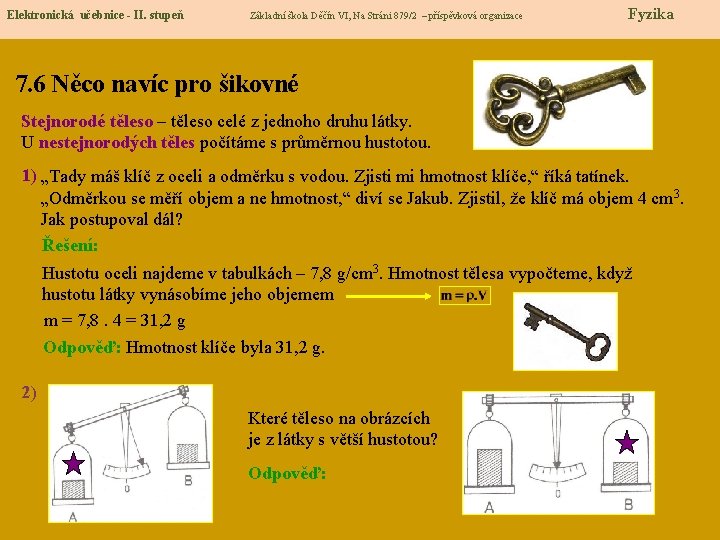 Elektronická učebnice - II. stupeň Základní škola Děčín VI, Na Stráni 879/2 – příspěvková