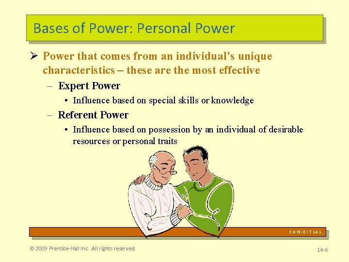 Bases of Power: Personal Power Ø Power that comes from an individual’s unique characteristics