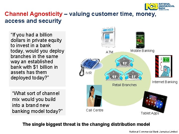 Channel Agnosticity – valuing customer time, money, access and security “If you had a