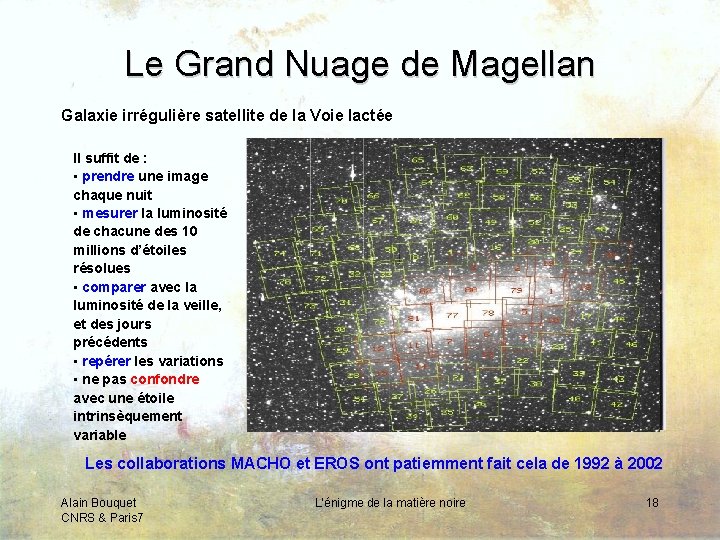 Le Grand Nuage de Magellan Galaxie irrégulière satellite de la Voie lactée Il suffit