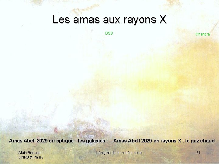 Les amas aux rayons X DSS Amas Abell 2029 en optique : les galaxies