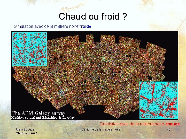 Chaud ou froid ? Simulation avec de la matière noire froide Simulation avec de