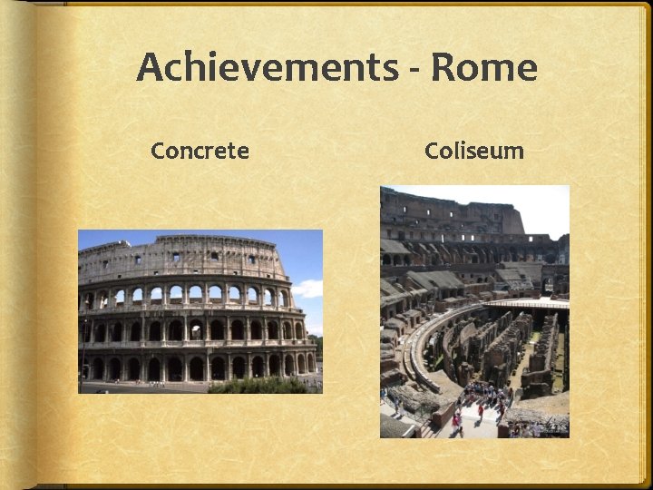 Achievements - Rome Concrete Coliseum 
