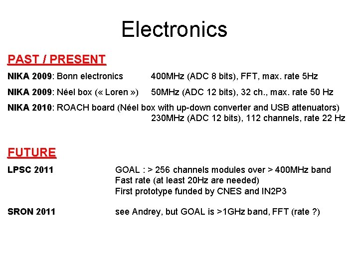 Electronics PAST / PRESENT NIKA 2009: Bonn electronics NIKA 2009 400 MHz (ADC 8