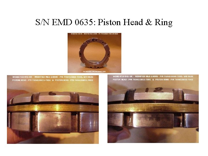 S/N EMD 0635: Piston Head & Ring 