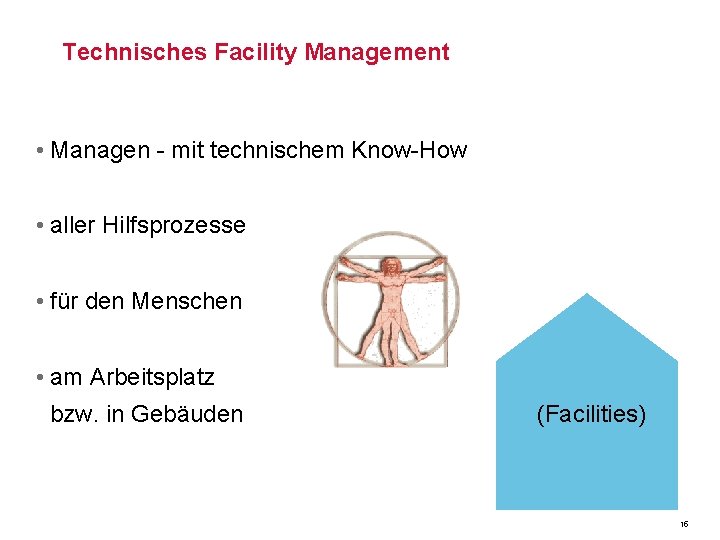 Technisches Facility Management • Managen - mit technischem Know-How • aller Hilfsprozesse • für