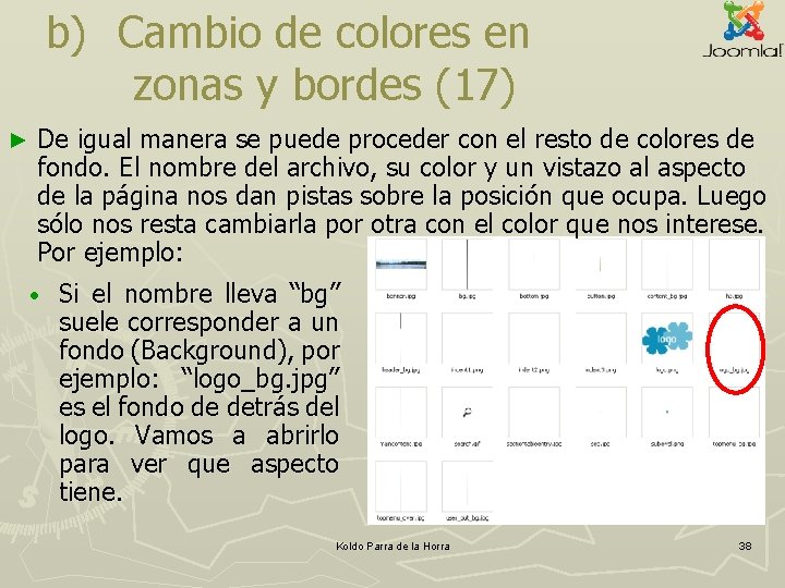 b) Cambio de colores en zonas y bordes (17) ► De igual manera se b) Cambio de colores en zonas y bordes (17) ► De igual manera se