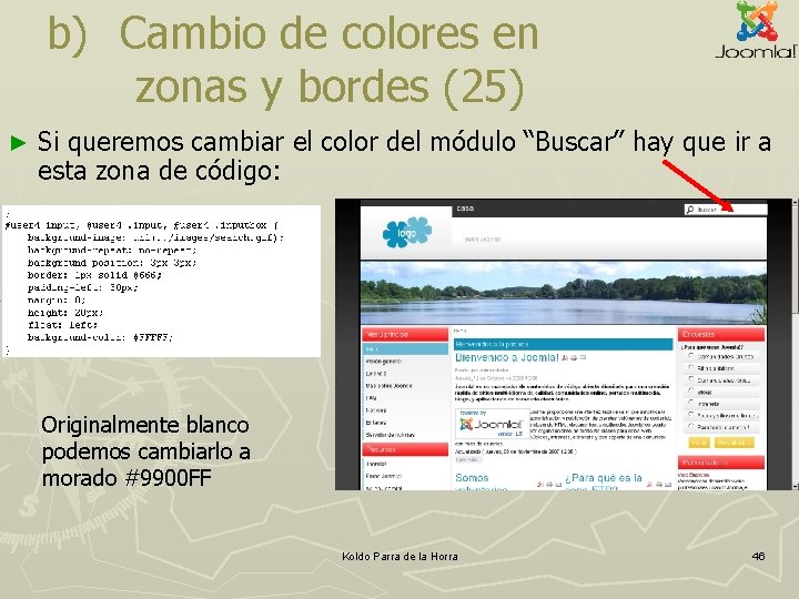 b) Cambio de colores en zonas y bordes (25) ► Si queremos cambiar el b) Cambio de colores en zonas y bordes (25) ► Si queremos cambiar el