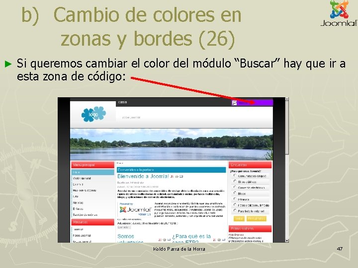 b) Cambio de colores en zonas y bordes (26) ► Si queremos cambiar el b) Cambio de colores en zonas y bordes (26) ► Si queremos cambiar el