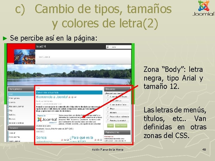 c) Cambio de tipos, tamaños y colores de letra(2) ► Se percibe así en c) Cambio de tipos, tamaños y colores de letra(2) ► Se percibe así en