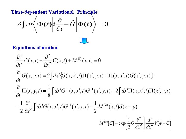 Time-dependent Variational　Principle Equations of motion 
