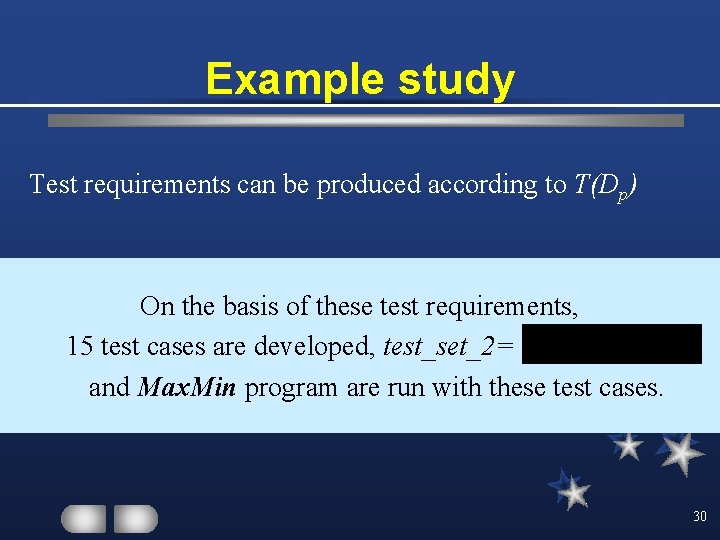 Example study Test requirements can be produced according to T(Dp) On the basis of