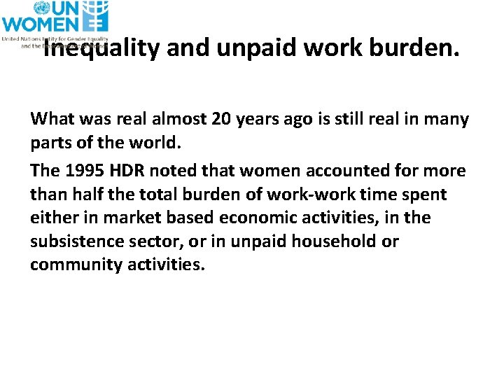 Womens Economic Empowerment Reducing the burden of care