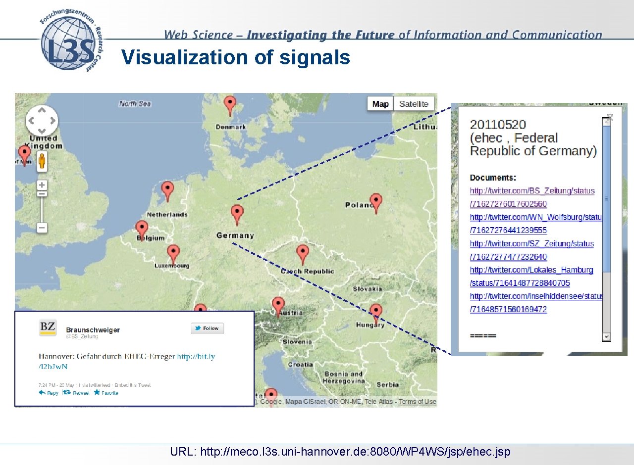 Visualization of signals Visual Support : Geographical (2) URL: http: //meco. l 3 s.