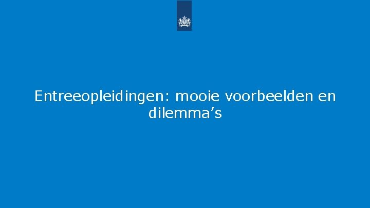 Entreeopleidingen: mooie voorbeelden en dilemma’s 