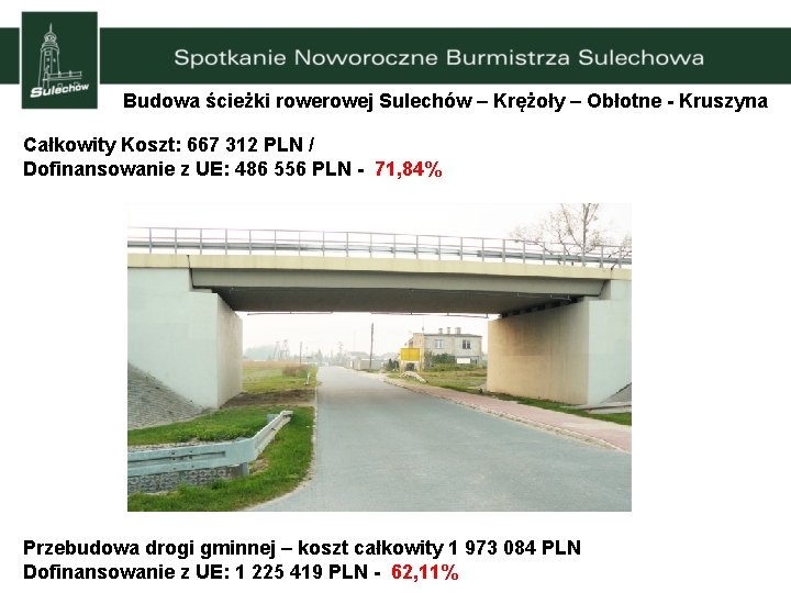 Budowa ścieżki rowej Sulechów – Krężoły – Obłotne - Kruszyna Całkowity Koszt: 667 312