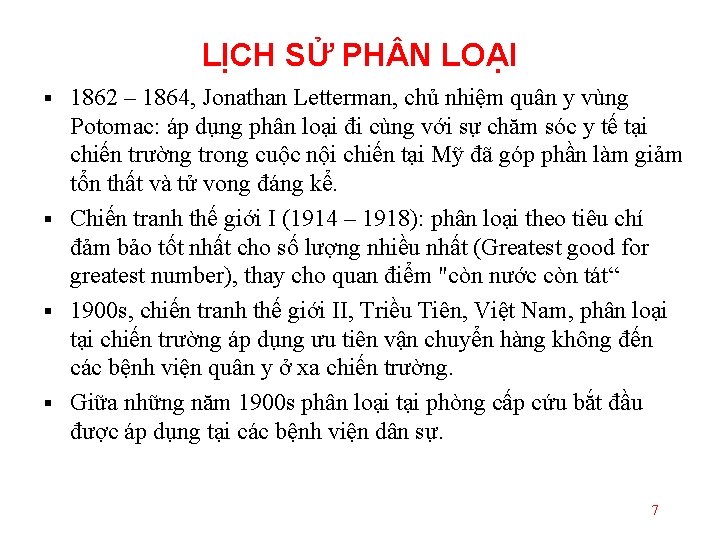 LỊCH SỬ PH N LOẠI 1862 – 1864, Jonathan Letterman, chủ nhiệm quân y