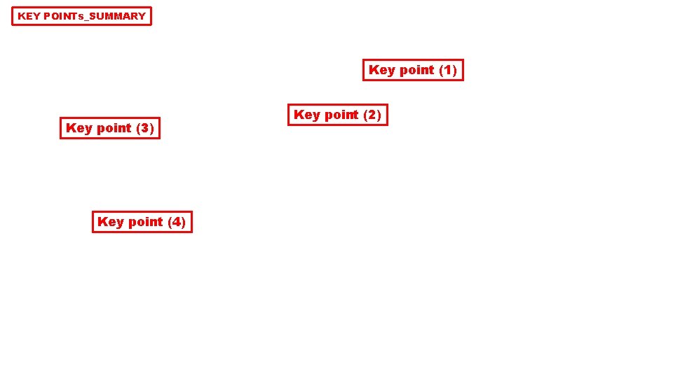 KEY POINTs_SUMMARY Key point (1) Key point (3) Key point (4) Key point (2)