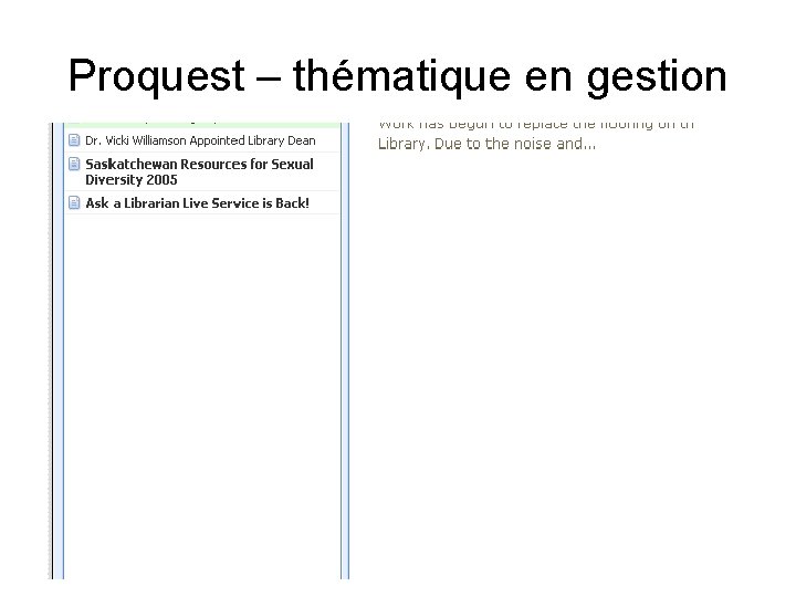 Proquest – thématique en gestion 