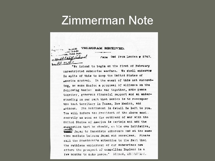 Zimmerman Note 