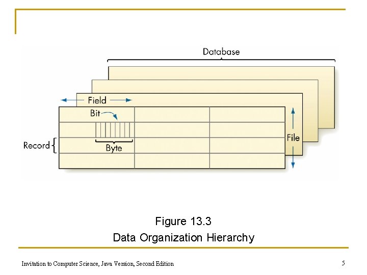 Figure 13. 3 Data Organization Hierarchy Invitation to Computer Science, Java Version, Second Edition