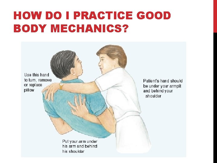HOW DO I PRACTICE GOOD BODY MECHANICS? 