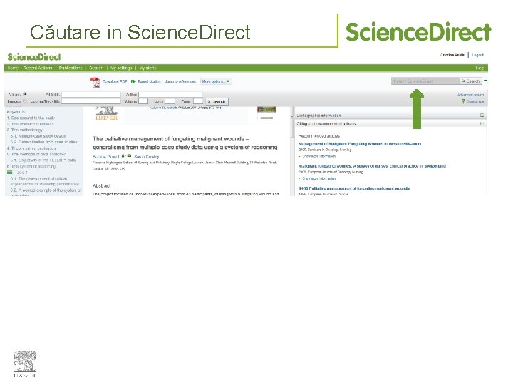 Căutare in Science. Direct 