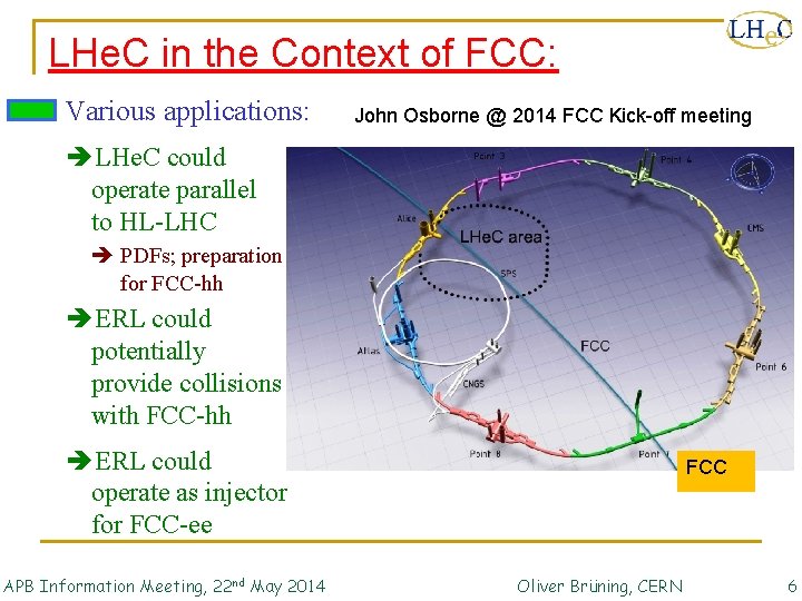 LHe. C in the Context of FCC: Various applications: John Osborne @ 2014 FCC