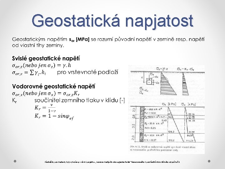 Geostatická napjatost Přednášky pro studenty byly vytvořeny v rámci projektu: „Inovace studijního oboru geotechnika“