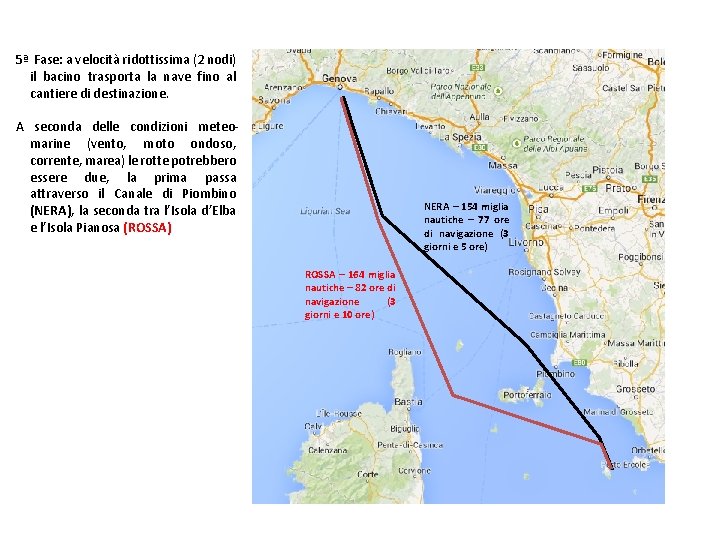 5ª Fase: a velocità ridottissima (2 nodi) il bacino trasporta la nave fino al