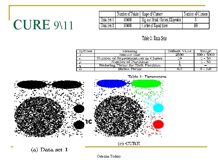 CURE 911 n Analisi performance: q q Dataset Parametri Caterina Todaro 
